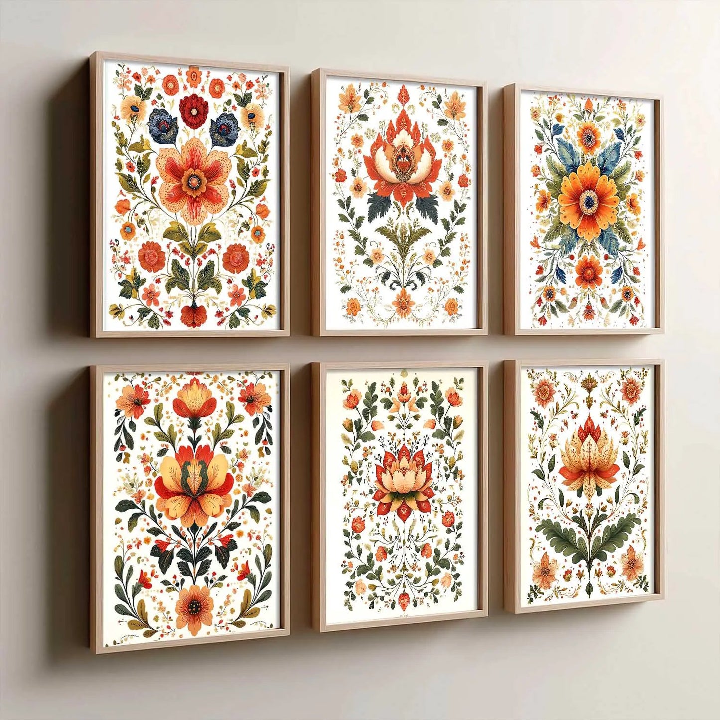 Madhubani Wall Art Prints with Frame for Wall Decor