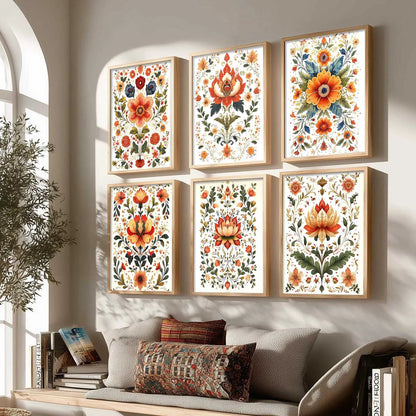 Madhubani Wall Art Prints with Frame for Wall Decor