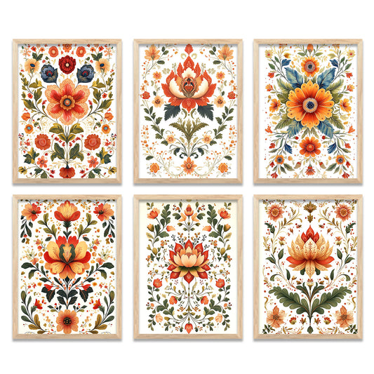 Madhubani Wall Art Prints with Frame for Wall Decor