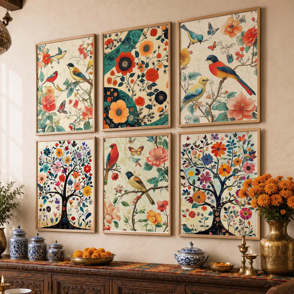 Traditional  Wall Art Prints with Frame for Wall Decor
