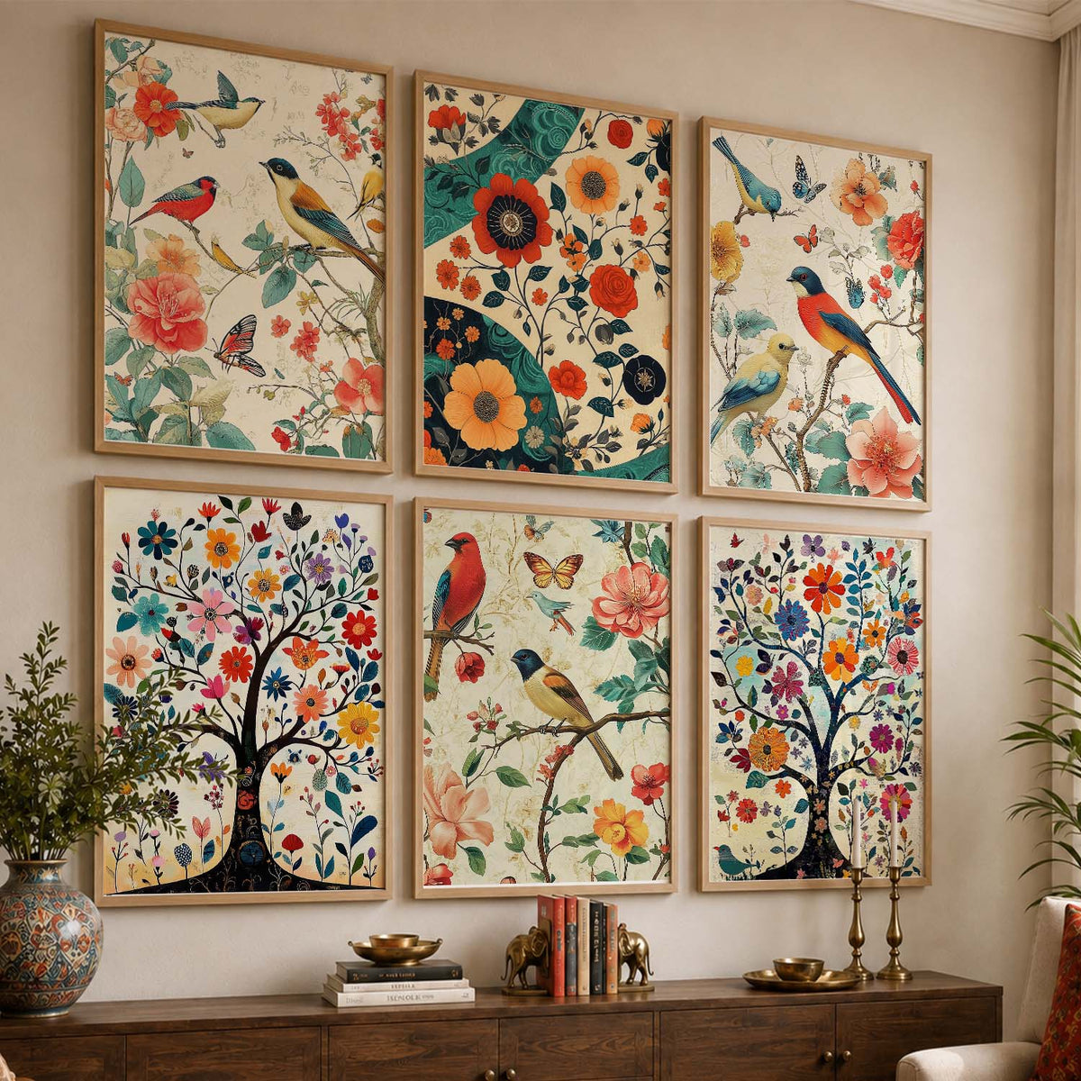 Traditional  Wall Art Prints with Frame for Wall Decor