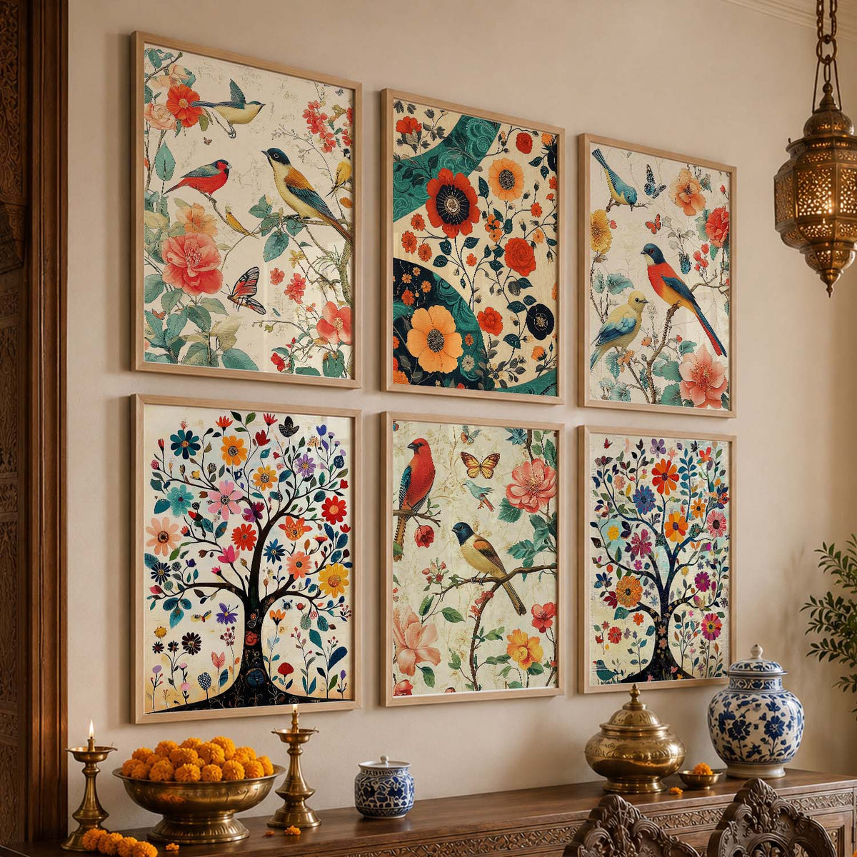 Traditional  Wall Art Prints with Frame for Wall Decor