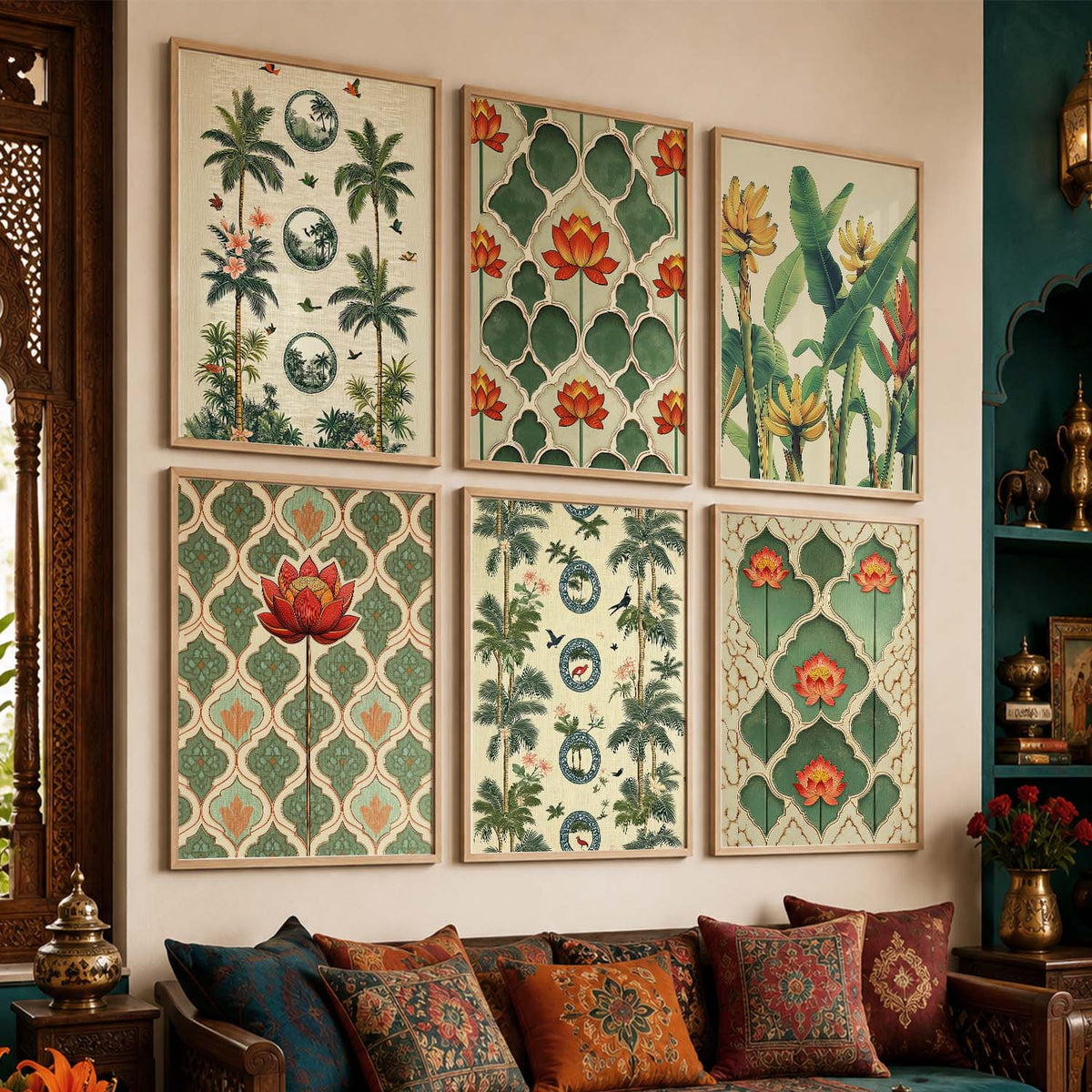 Traditional  Wall Art Paintings with Frame for Wall Decor