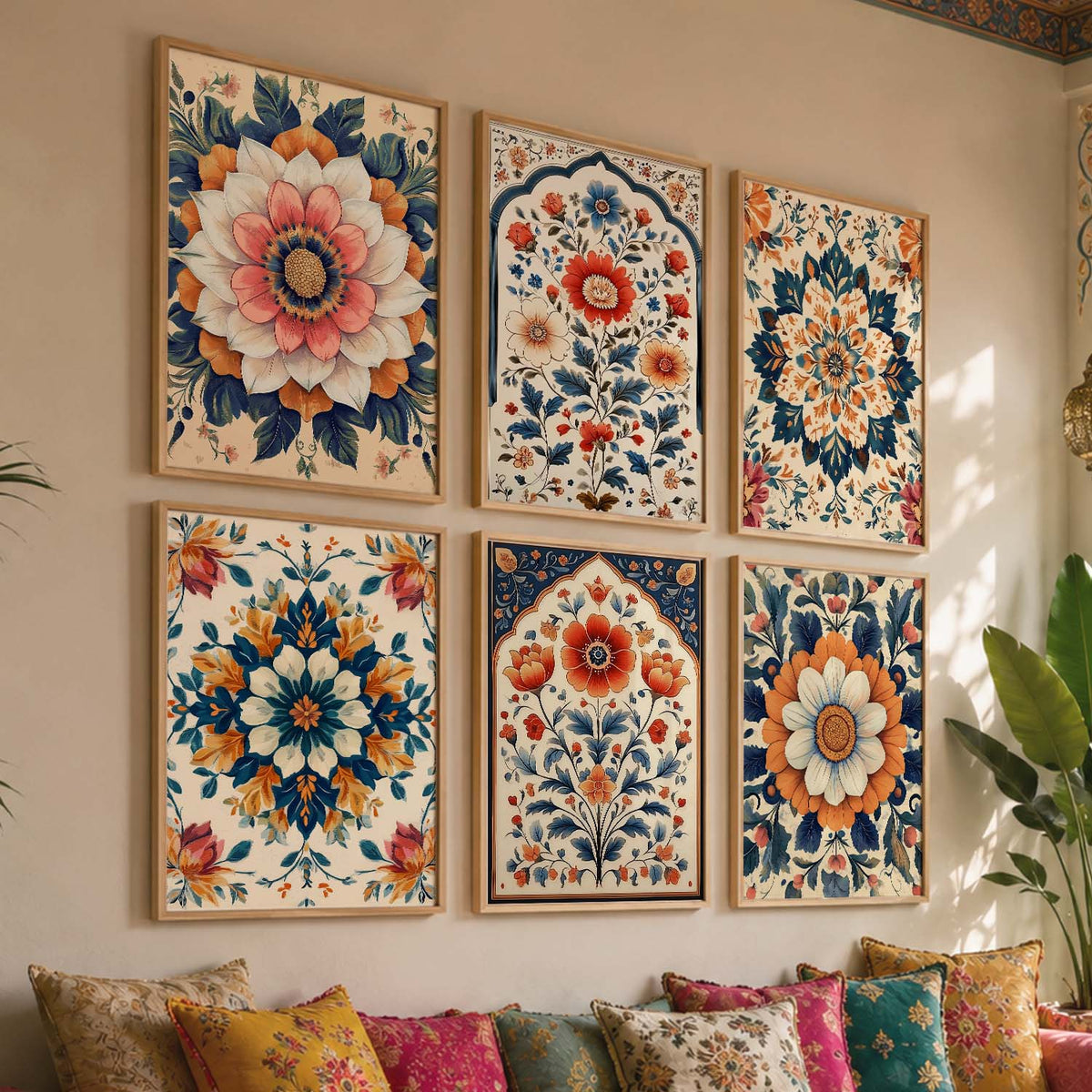 Floral Wall Art Paintings with Frame for Wall Decor