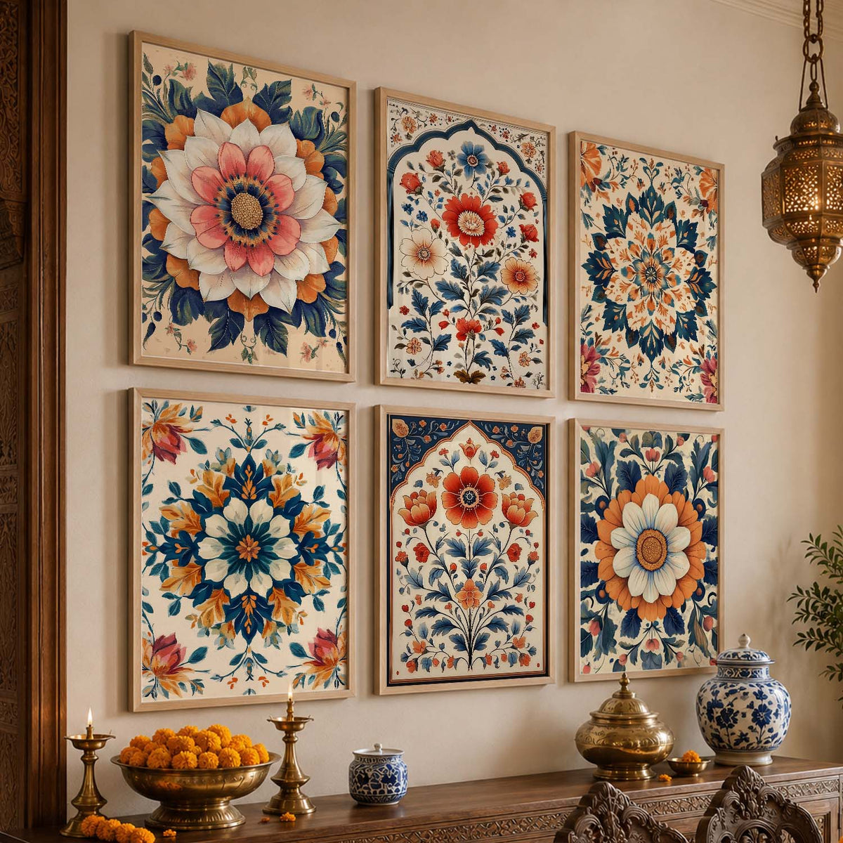 Floral Wall Art Paintings with Frame for Wall Decor