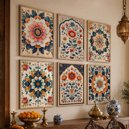 Floral Wall Art Paintings with Frame for Wall Decor