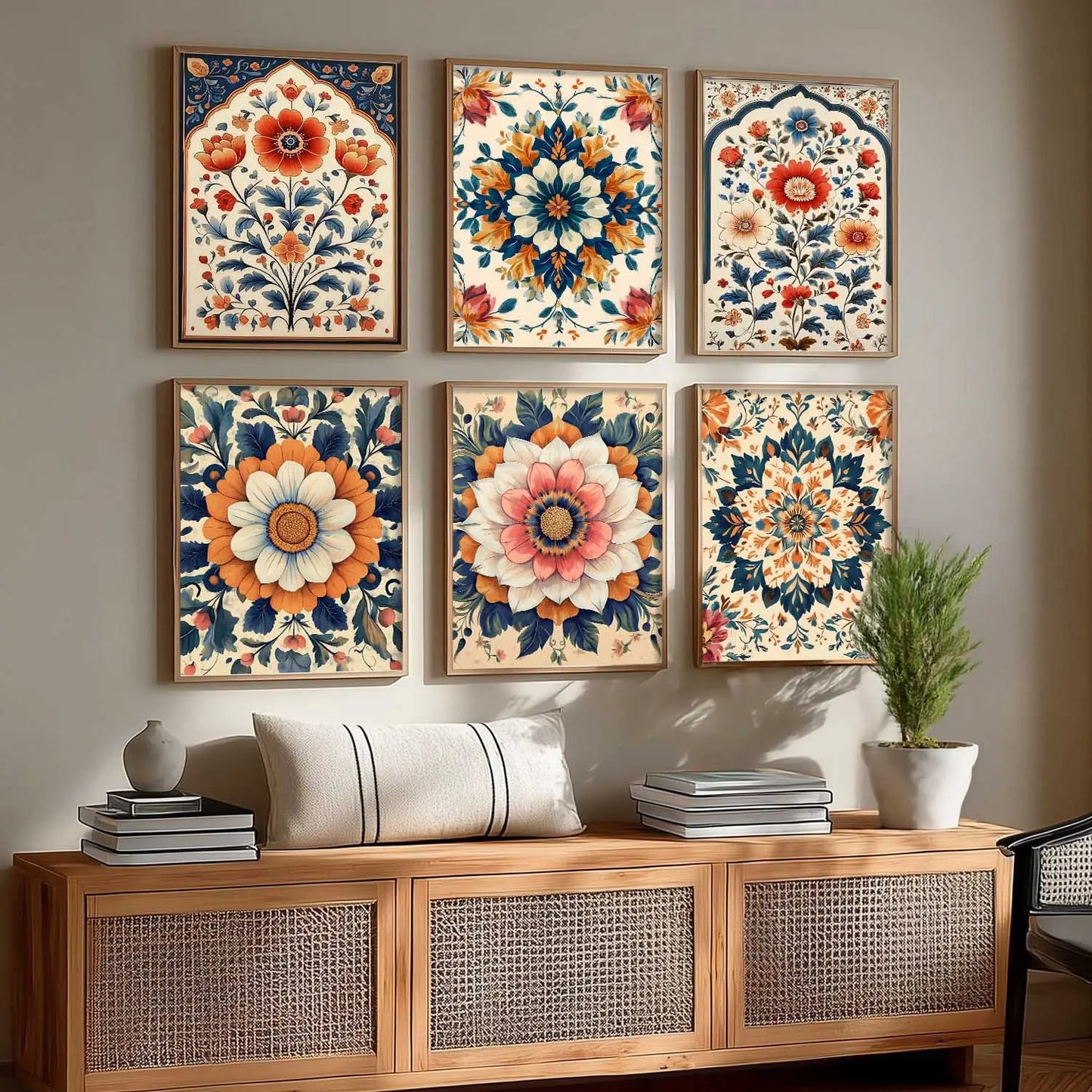 Floral Wall Art Paintings with Frame for Wall Decor
