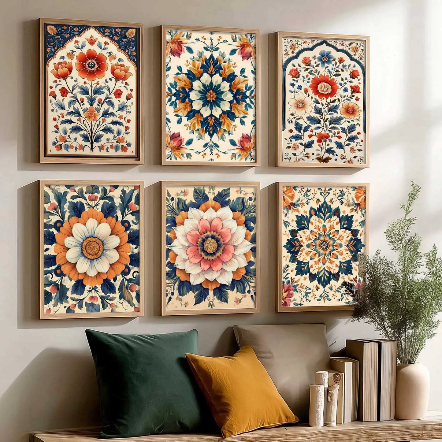 Floral Wall Art Paintings with Frame for Wall Decor