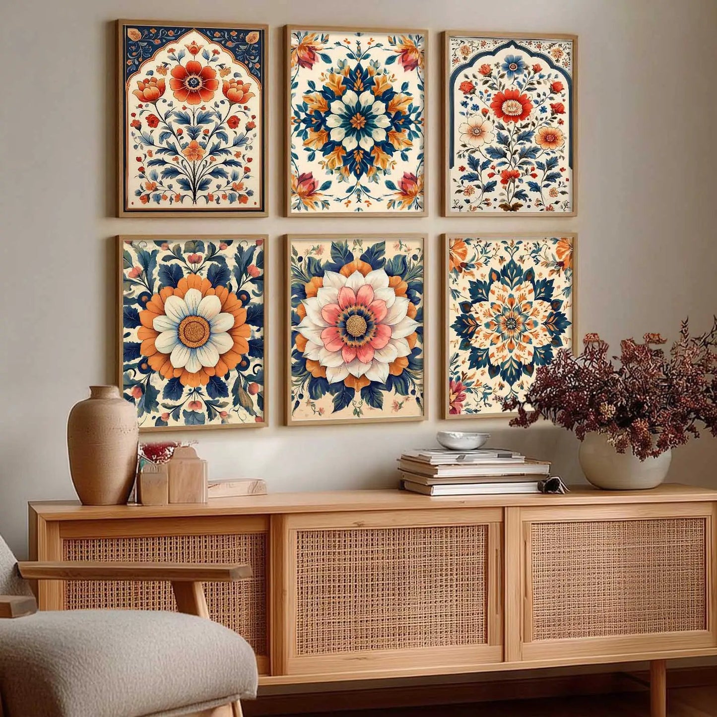 Floral Wall Art Paintings with Frame for Wall Decor