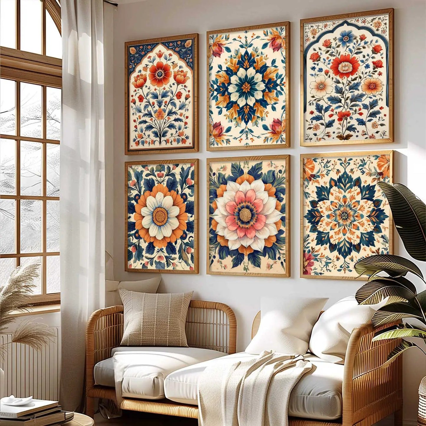 Floral Wall Art Paintings with Frame for Wall Decor