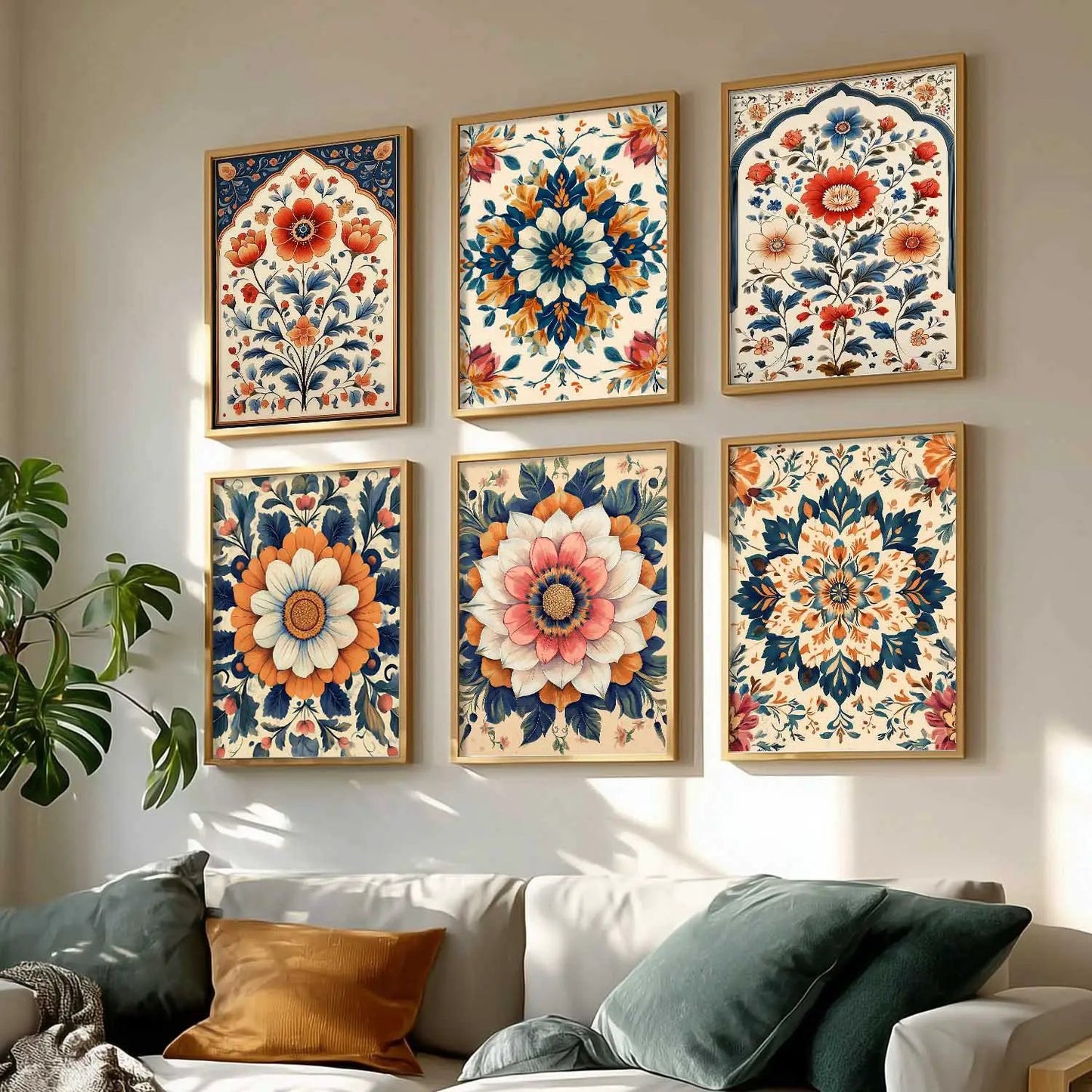 Floral Wall Art Paintings with Frame for Wall Decor