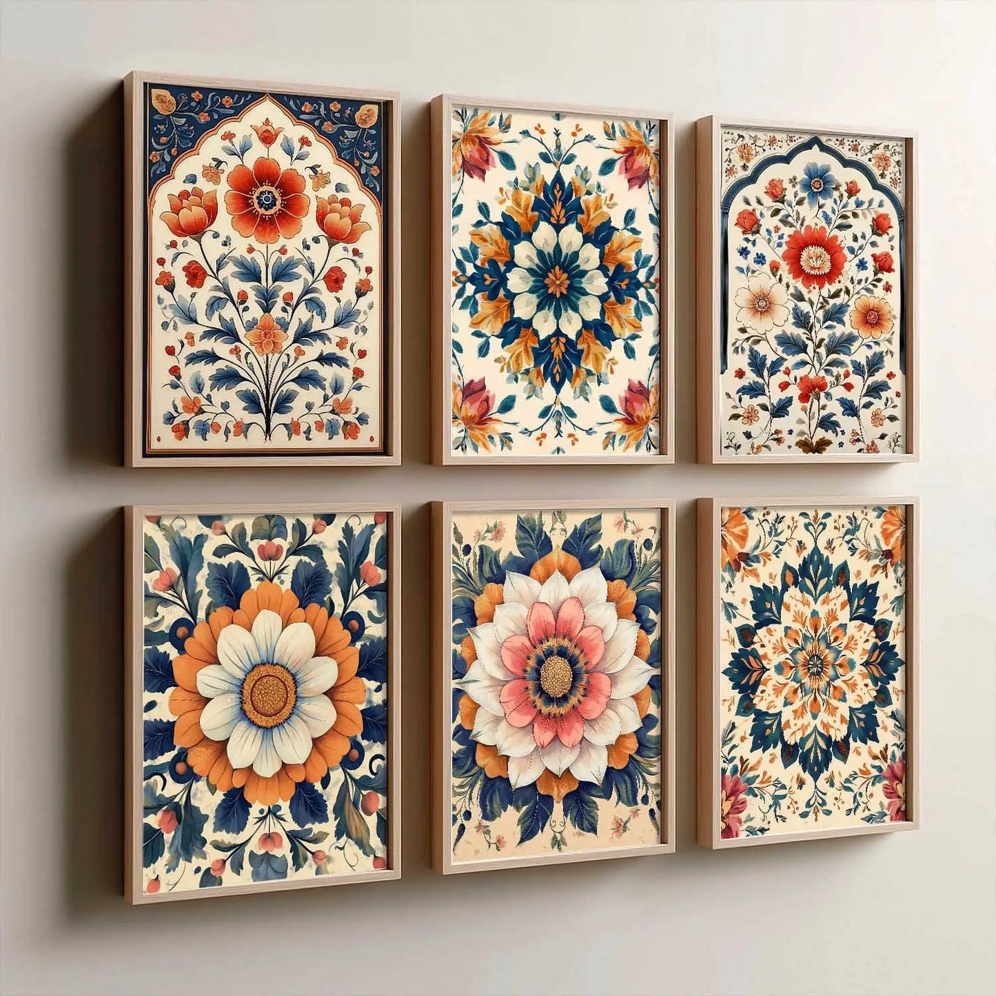 Floral Wall Art Paintings with Frame for Wall Decor