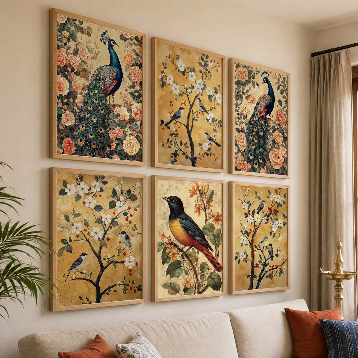 Traditional  Wall Art Paintings with Frame for Wall Decor
