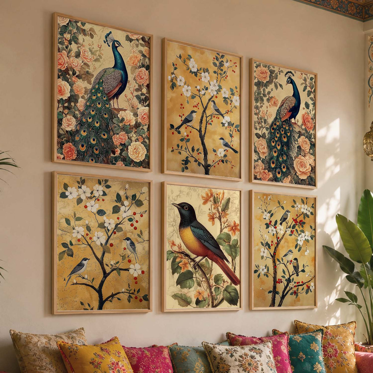 Traditional  Wall Art Paintings with Frame for Wall Decor