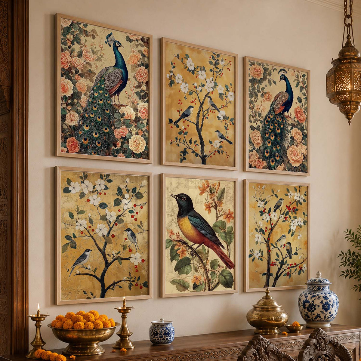 Traditional  Wall Art Paintings with Frame for Wall Decor