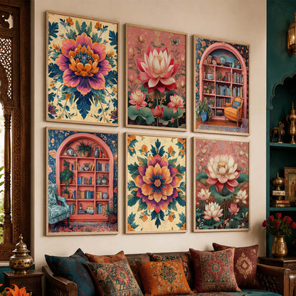 Floral Wall Art Paintings with Frame for Wall Decor