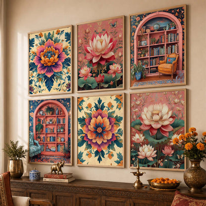 Floral Wall Art Paintings with Frame for Wall Decor