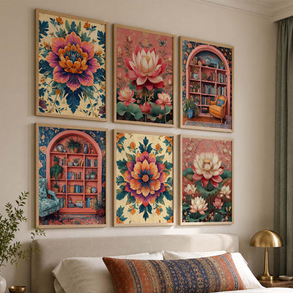 Floral Wall Art Paintings with Frame for Wall Decor