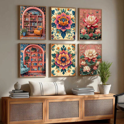 Floral Wall Art Paintings with Frame for Wall Decor