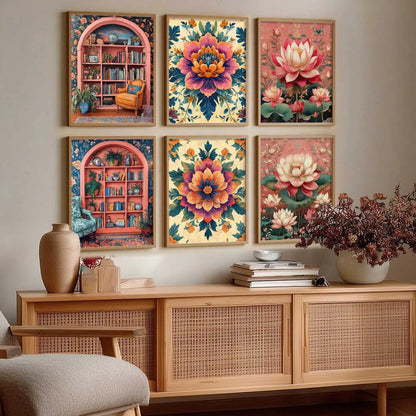 Floral Wall Art Paintings with Frame for Wall Decor