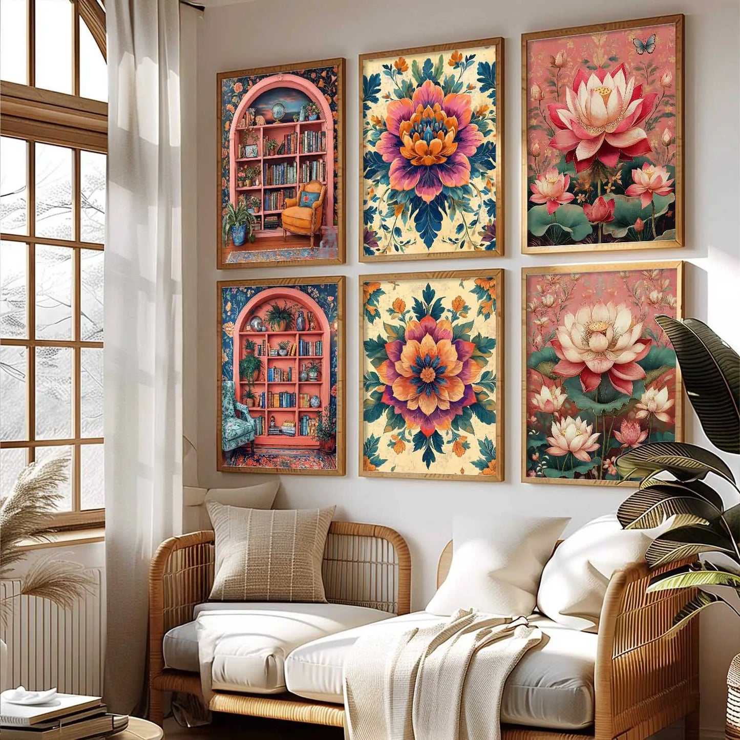 Floral Wall Art Paintings with Frame for Wall Decor