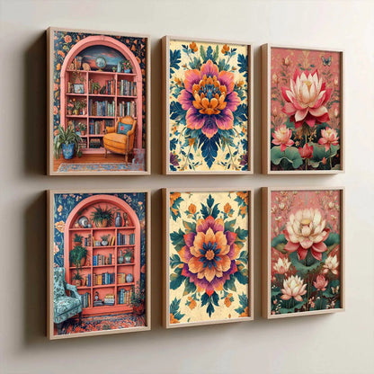 Floral Wall Art Paintings with Frame for Wall Decor