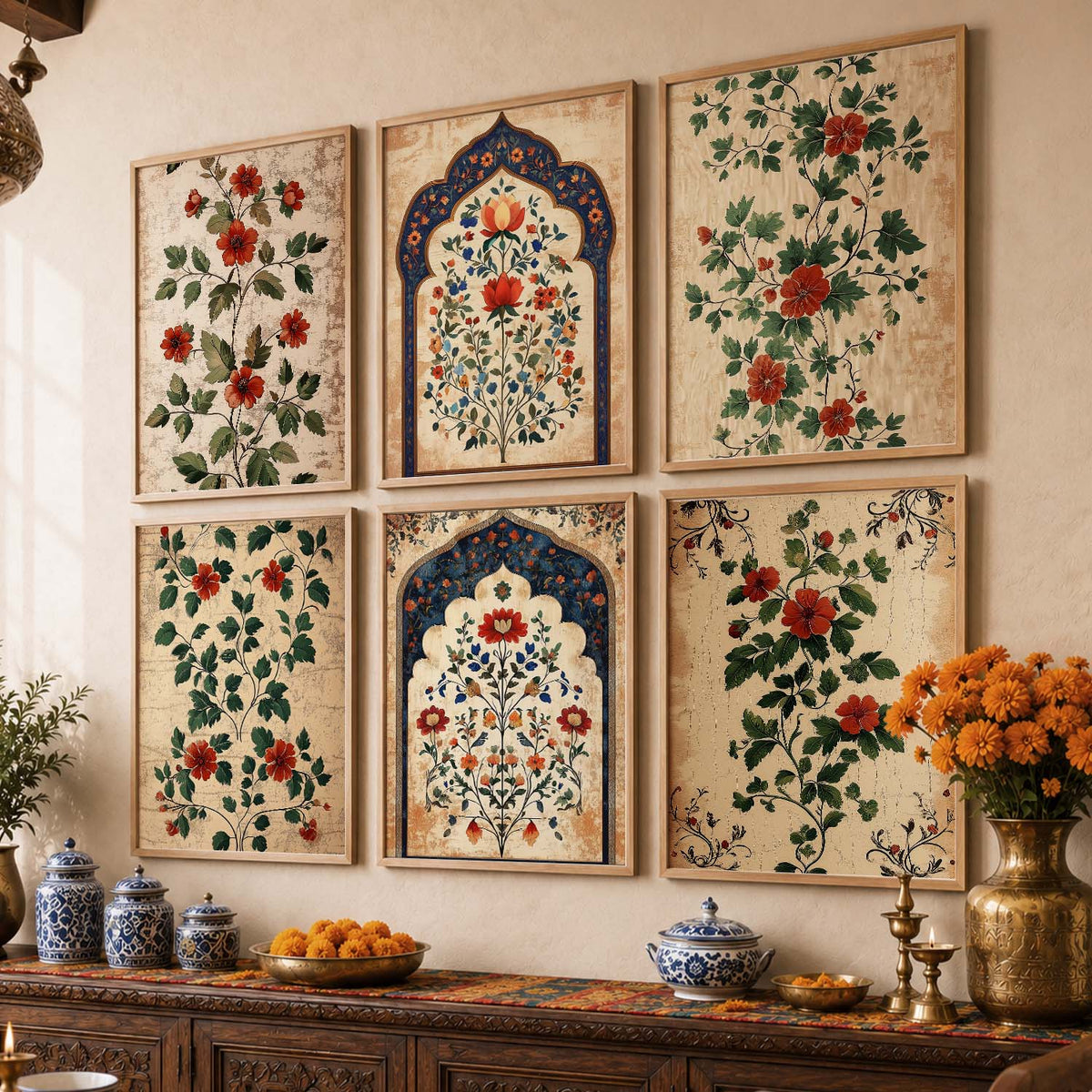 Floral  Wall Art Paintings with Frame for Wall Decor