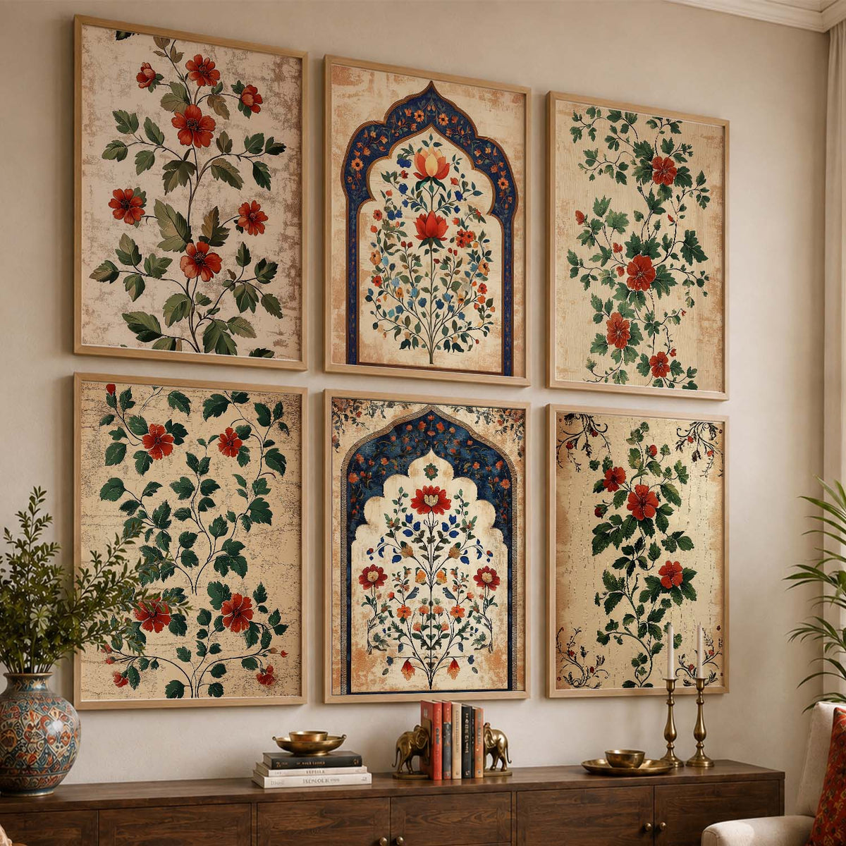 Floral  Wall Art Paintings with Frame for Wall Decor