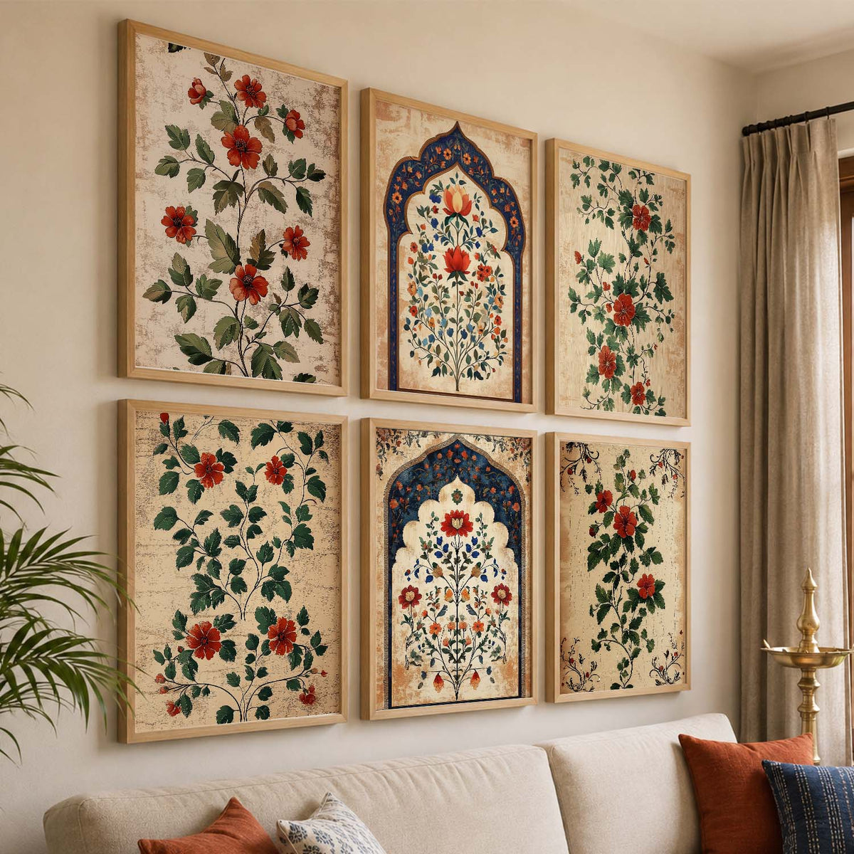 Floral  Wall Art Paintings with Frame for Wall Decor