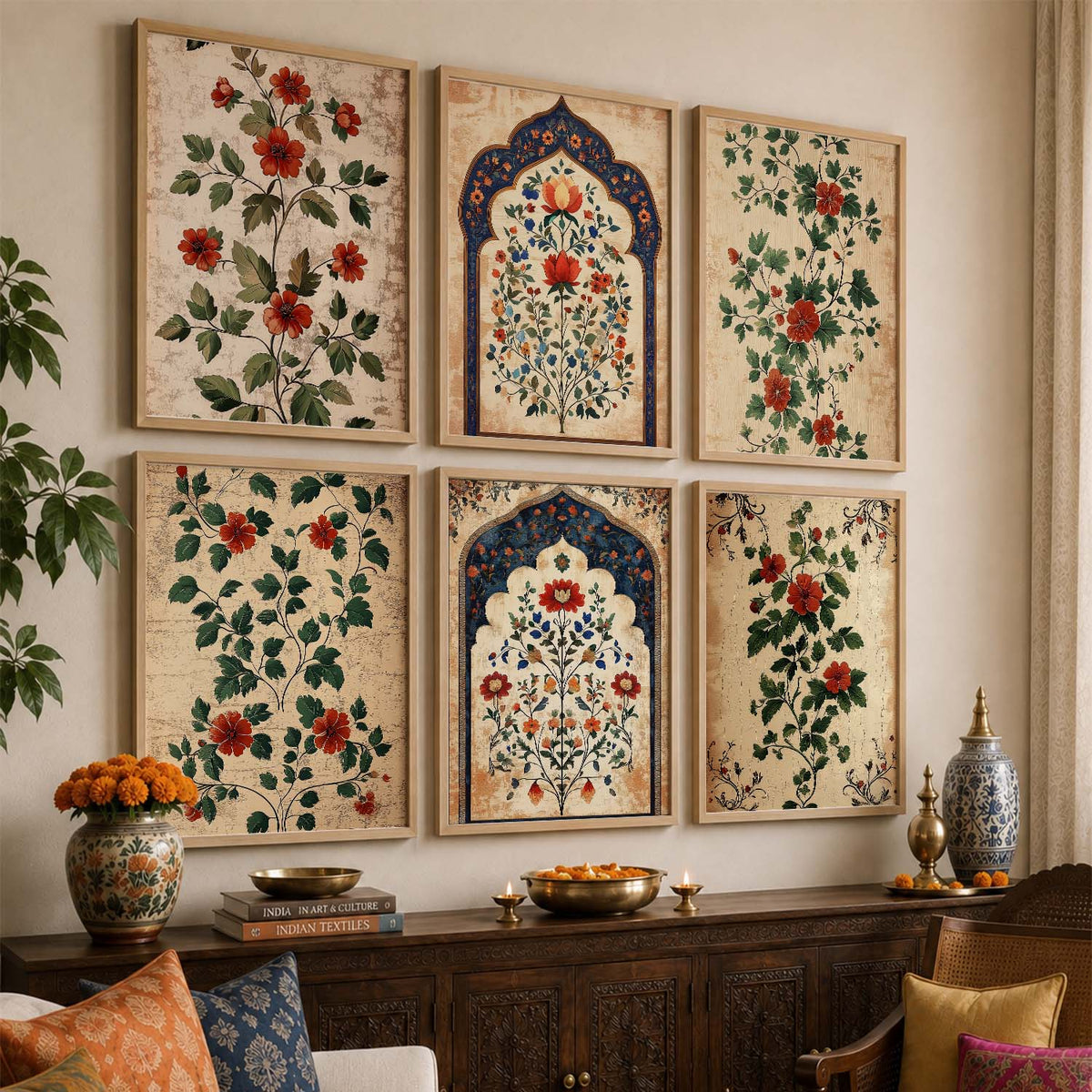 Floral  Wall Art Paintings with Frame for Wall Decor