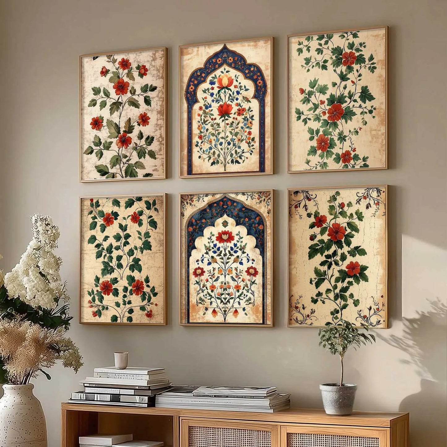 Floral  Wall Art Paintings with Frame for Wall Decor