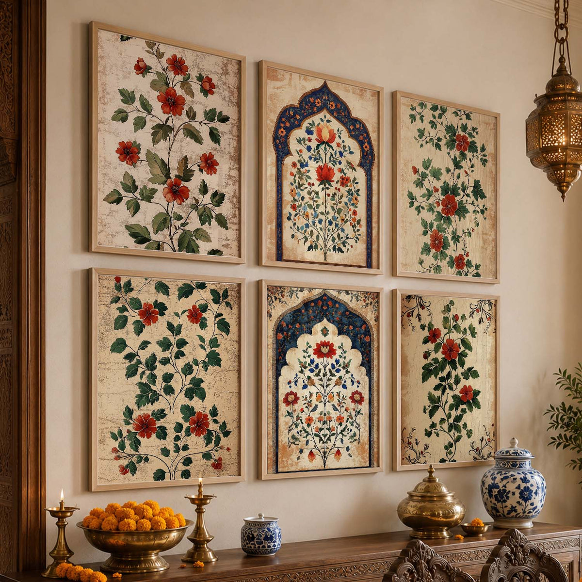 Floral  Wall Art Paintings with Frame for Wall Decor