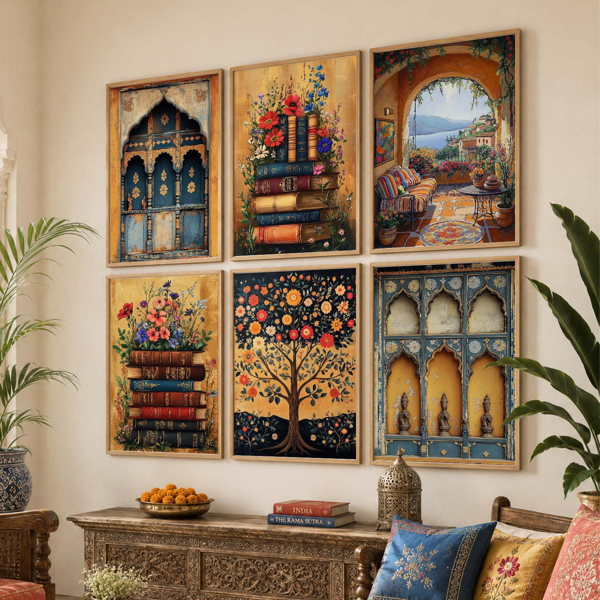Traditional Wall Art Paintings with Frame for Wall Decor