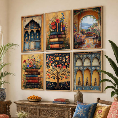 Traditional Wall Art Paintings with Frame for Wall Decor