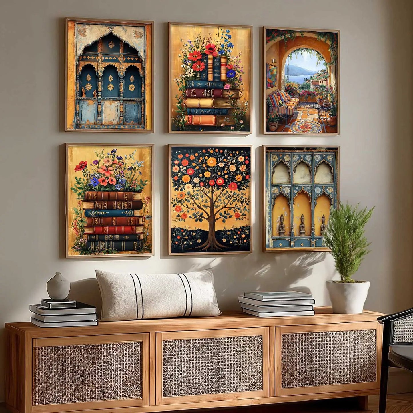 Traditional Wall Art Paintings with Frame for Wall Decor