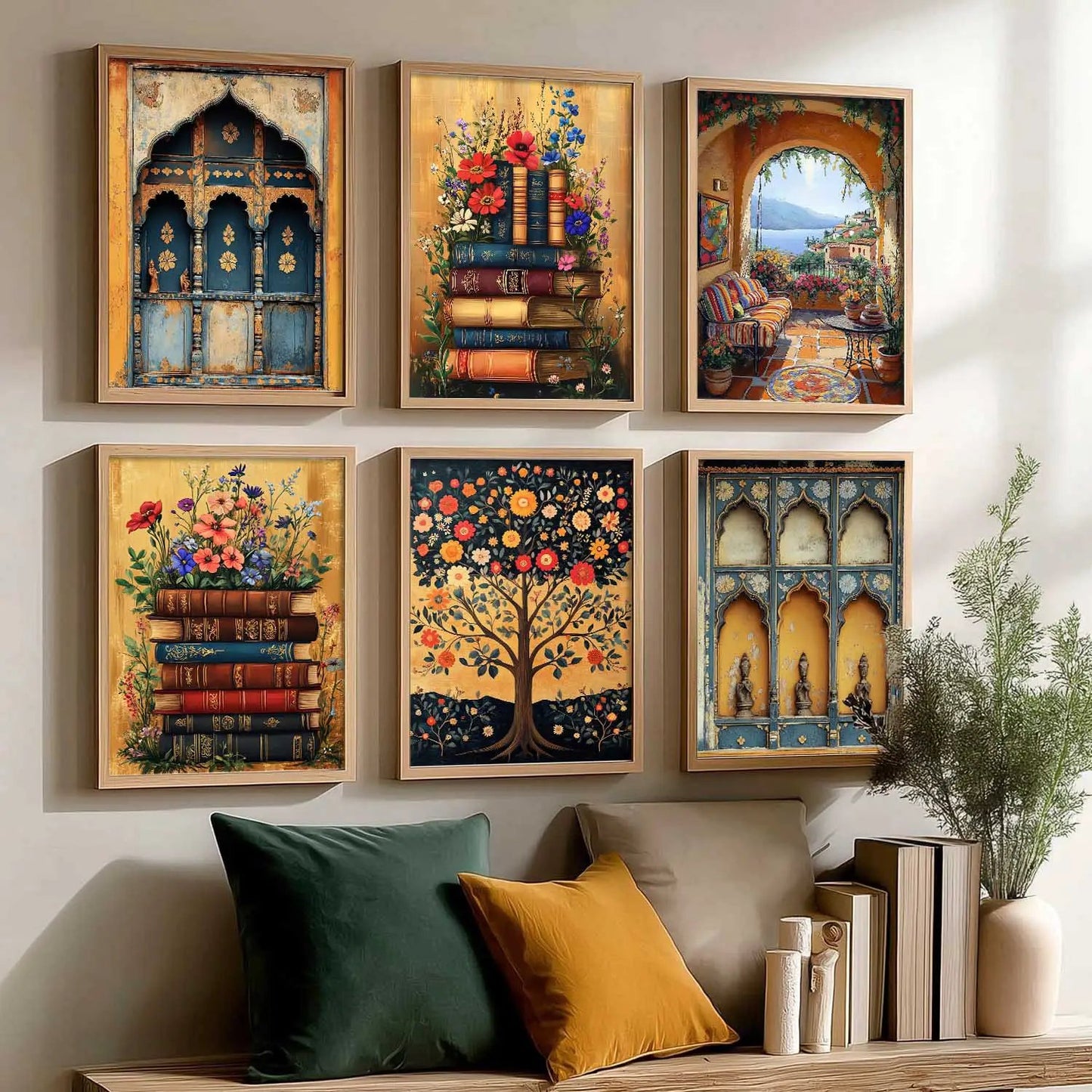Traditional Wall Art Paintings with Frame for Wall Decor