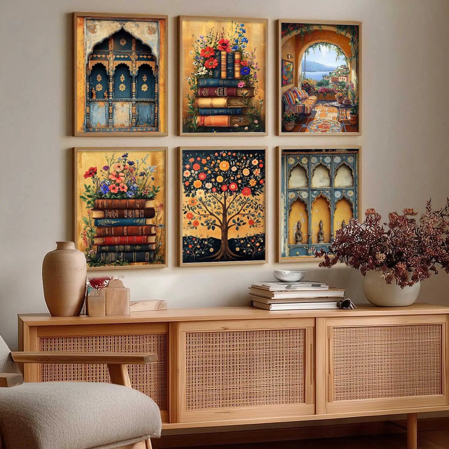 Traditional Wall Art Paintings with Frame for Wall Decor