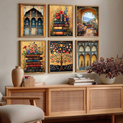 Traditional Wall Art Paintings with Frame for Wall Decor
