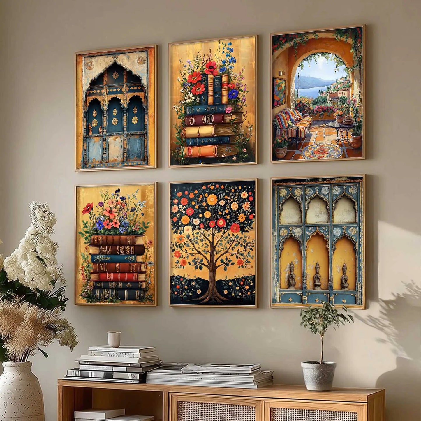 Traditional Wall Art Paintings with Frame for Wall Decor