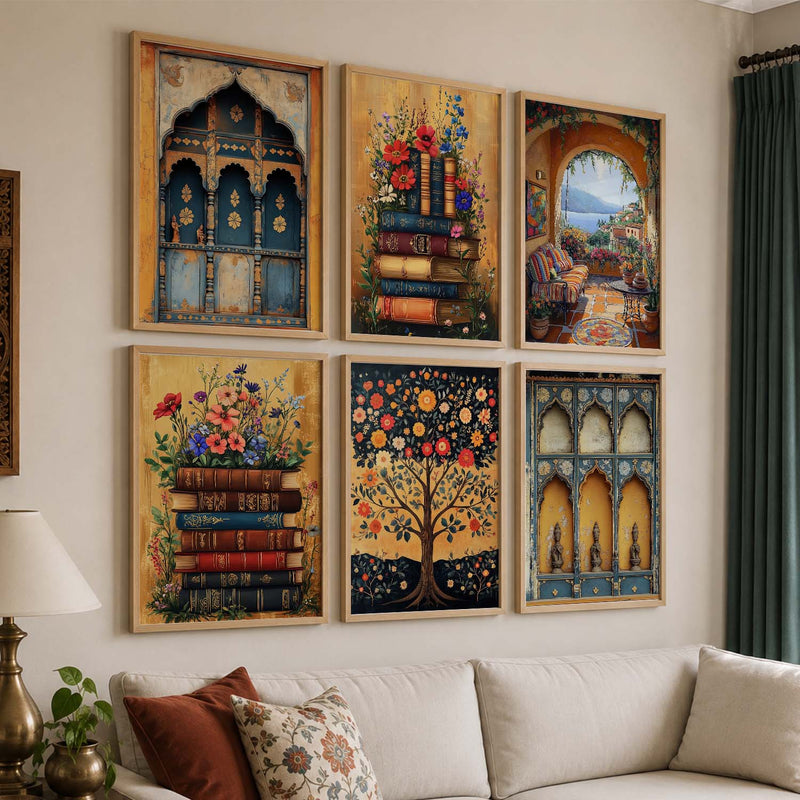 Traditional Wall Art Paintings with Frame for Wall Decor