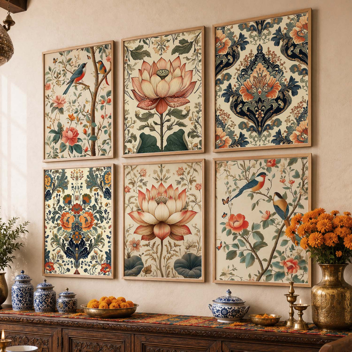 Traditional  Wall Art Paintings with Frame for Wall Decor
