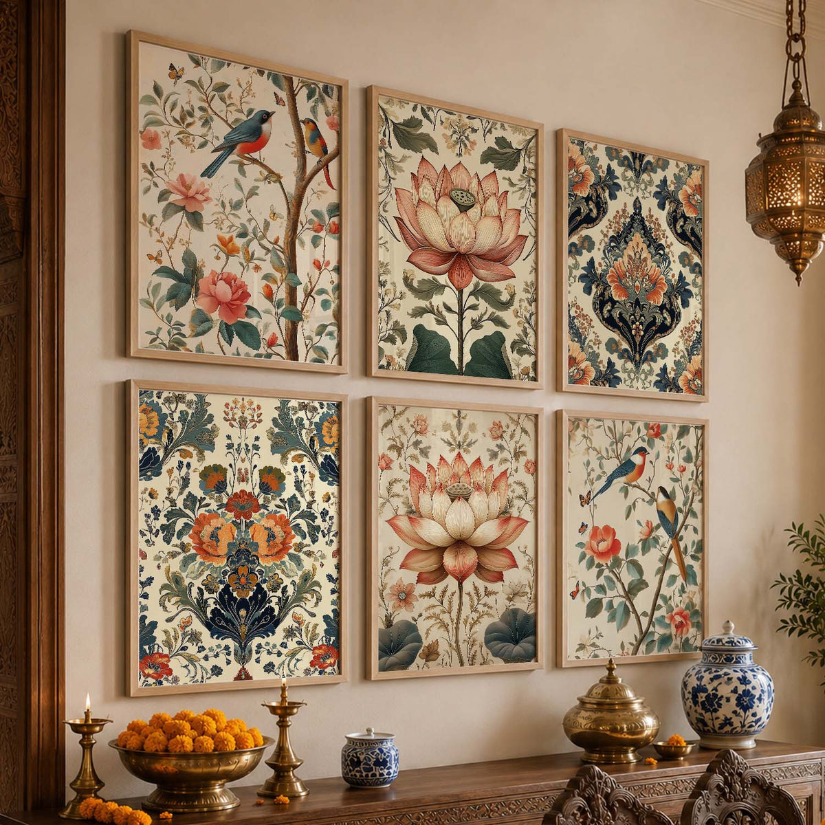 Traditional  Wall Art Paintings with Frame for Wall Decor