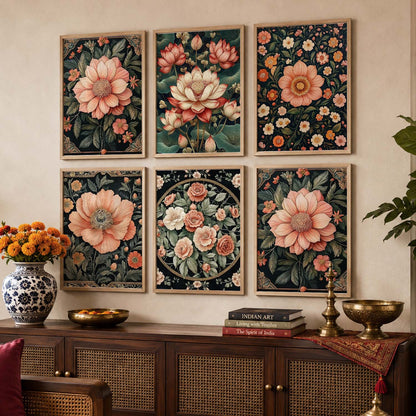 Floral Wall Art Paintings with Frame for Wall Decor