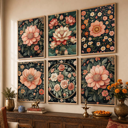 Floral Wall Art Paintings with Frame for Wall Decor