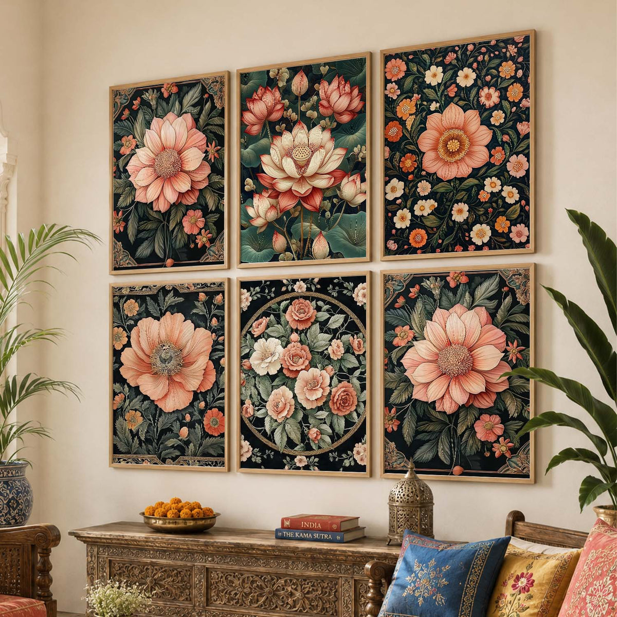 Floral Wall Art Paintings with Frame for Wall Decor