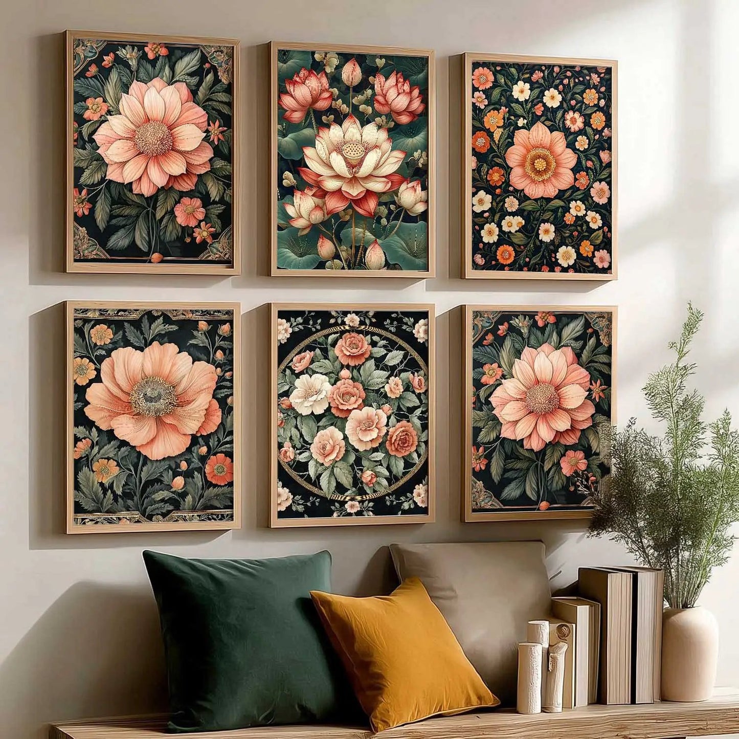 Floral Wall Art Paintings with Frame for Wall Decor