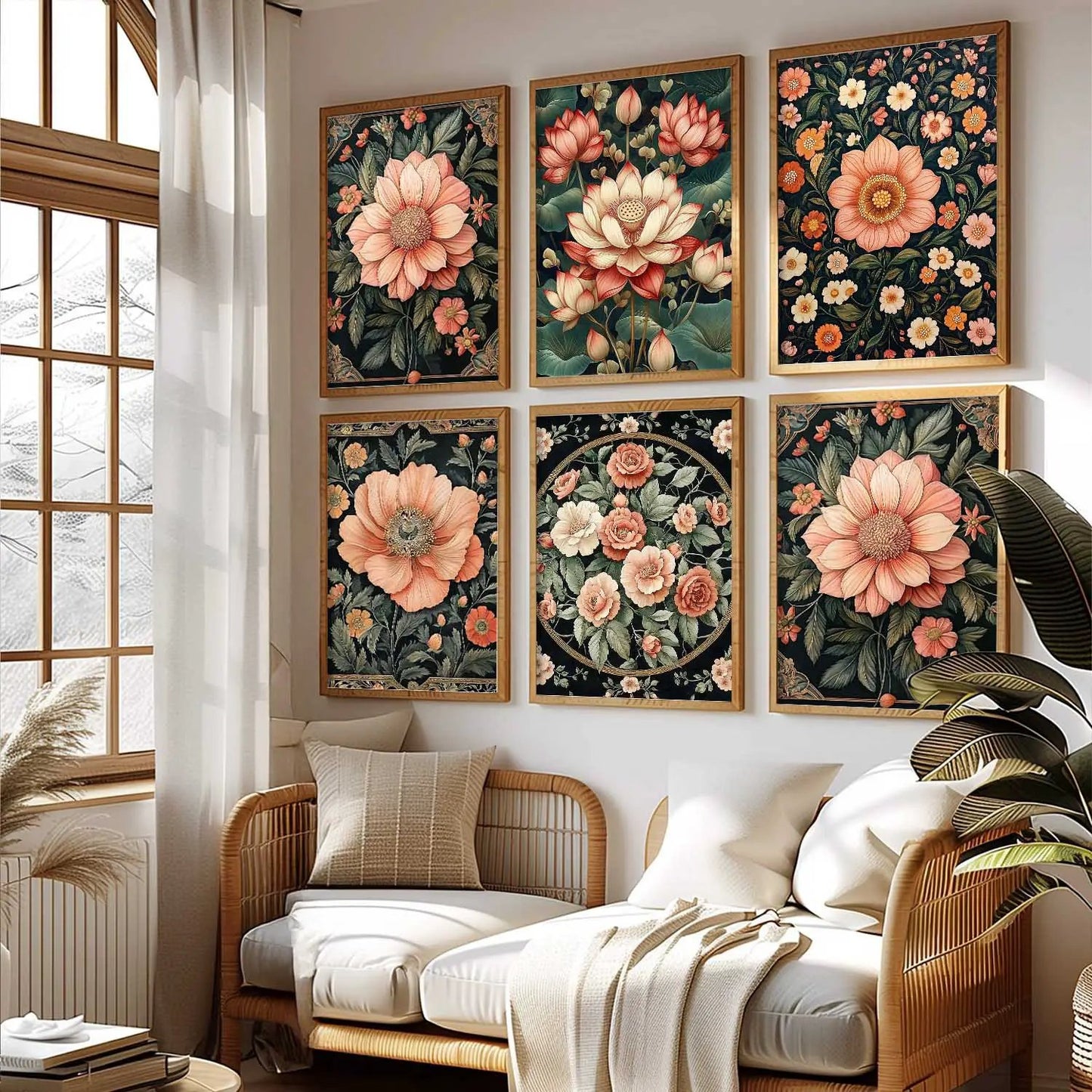 Floral Wall Art Paintings with Frame for Wall Decor