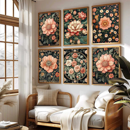 Floral Wall Art Paintings with Frame for Wall Decor