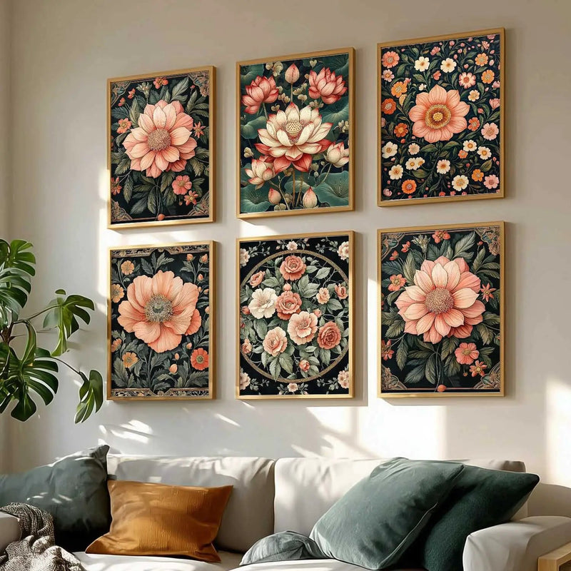 Floral Wall Art Paintings with Frame for Wall Decor
