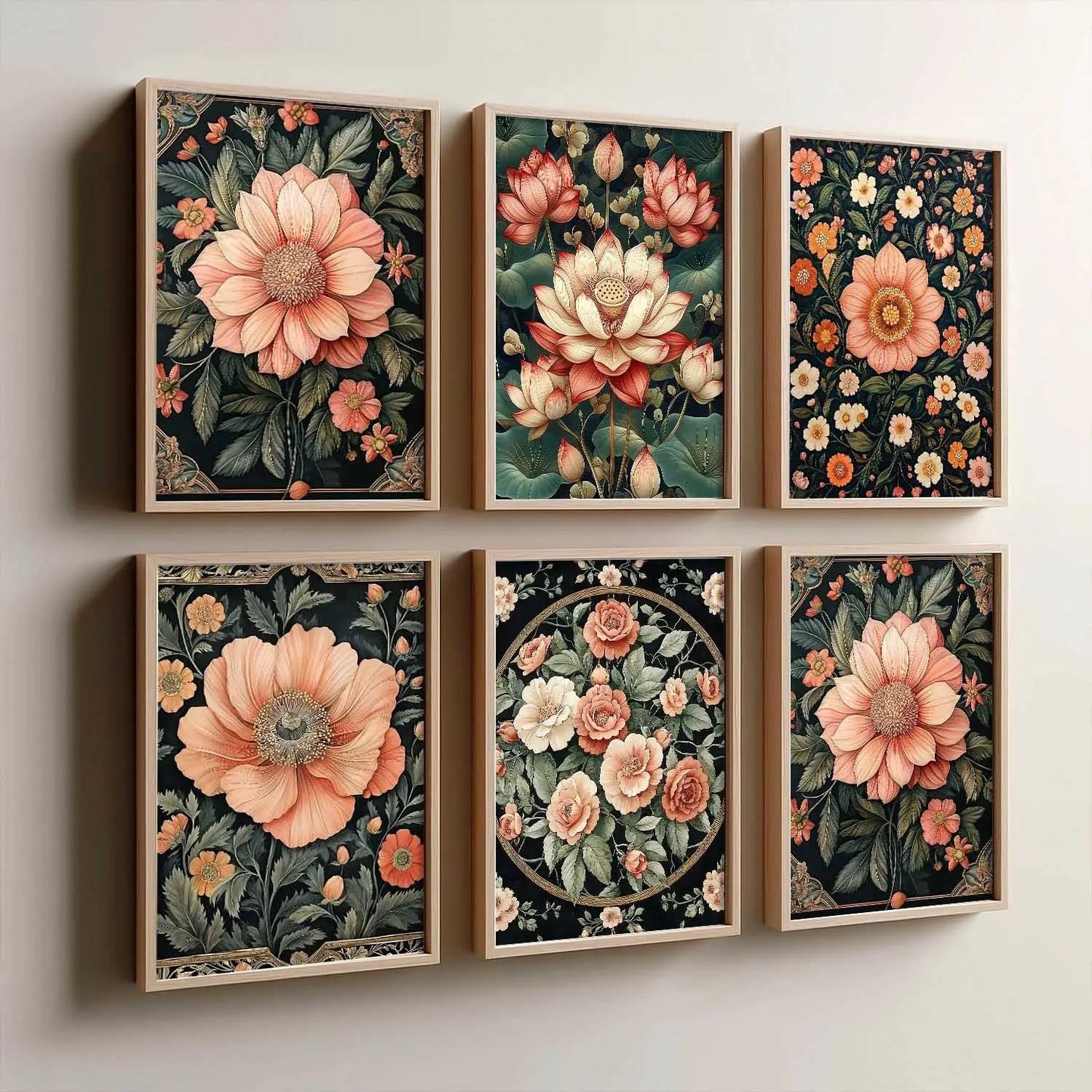 Floral Wall Art Paintings with Frame for Wall Decor
